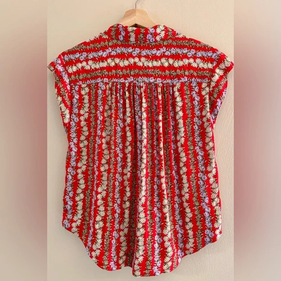 Anthropologie Floral Red Women's Top - Picture 2 of 5
